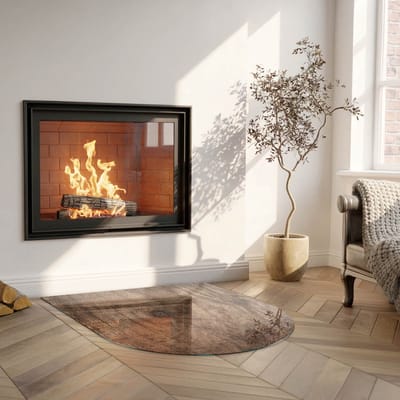 Coloray Vloerplaat Houtkachel - Onderplaat Kachel - 100 cm x 100 cm - Houtkachel Vloerplaat - Bruin Vloerplaat Kachel - Onderplaat - Vloerplaat voor Houtkachel - Vloerplaat Open Haard - Onderplaat Voor Houtkachel
