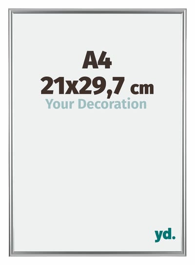 Your Decoration - Fotolijst A4 21x 29,7 cm - Kunststof - Zilver - Bordeaux