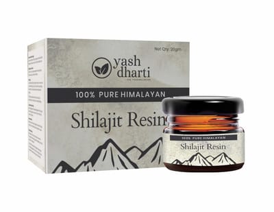 Yash Dharti Shilajit Resin - 100% Puur Himalaya - Labgetest - Rijk aan Fulvinezuur & 85+ Mineralen - Natuurlijke Energie & Focus - 20g