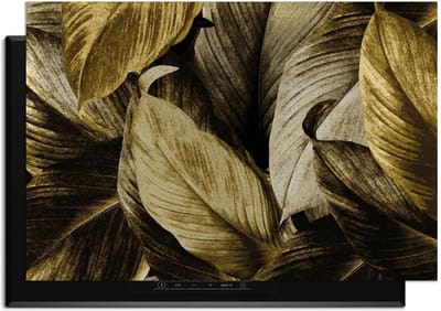 KitchenArt - Golden Leaves – Inductie Beschermer - 78x52 cm - Kookplaat Beschermer - Luxe Afdekplaat Inductieplaat - Anti-slip & Oprolbaar - Beschermmat Inductiekookplaat