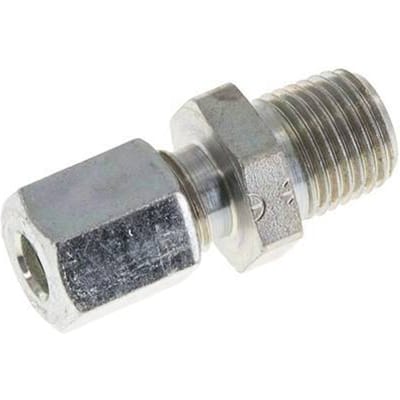 6L & R1/4'' Verzinkt Stalen Rechte Snijringkoppeling Buitendraad 315bar ISO 8434-1