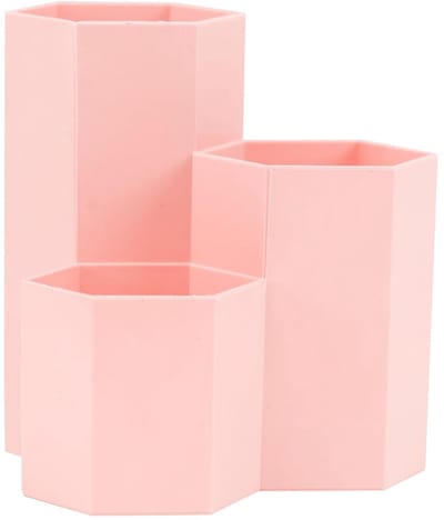 Allecto - Creatieve desktop-opbergpennenhouder - Multifunctionele opbergbuis - Roze - Make-upborstelhouder - Handig voor kantoor en thuis - Duurzaa...