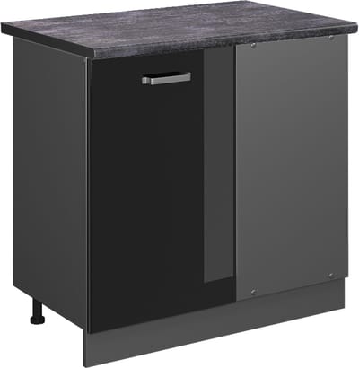 Vicco R-Line Hoekkast – 86 cm, WB Antraciet Zwart hoogglans