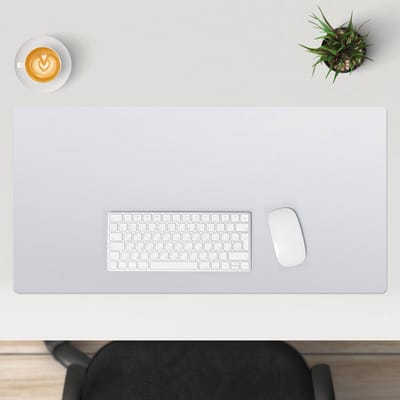 Wallfluent - Sneeuwwitje Bureau Onderlegger - 90x45 cm - Wit Onderlegger Bureau - Pastel- en aardse kleuren Computer Mat - Bureau Pad - Kantoor Accessoires - Bureaumat