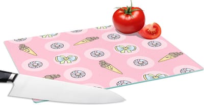 Glazen Snijplank - 28x20 - Donuts - Kawaii - Patronen - Pastel - Snijplanken Glas