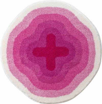 Grund Design badmat KARIM RASHID, Ultrazacht en absorberend, Antislip, 5 jaar garantie, KARIM 03, Badmat 90 cm rond, roze