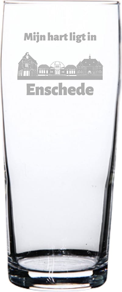 Gegraveerde bierfluitje 19cl Enschede