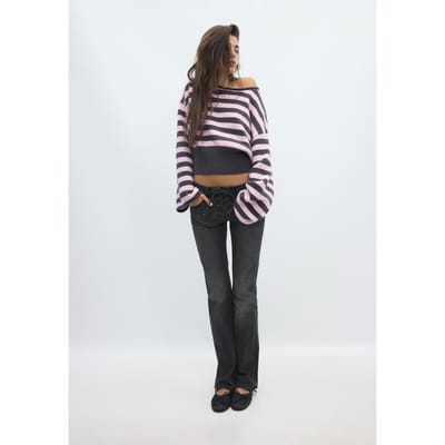 Stradivarius Zachte trui met tailleband  Pastelroze XS
