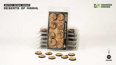 Deserts of Maahl Bases Pre-Painted (8x 28mm Round)