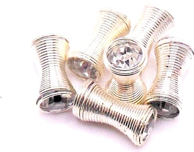 Haar spiralen/veren met strass stenen 6x