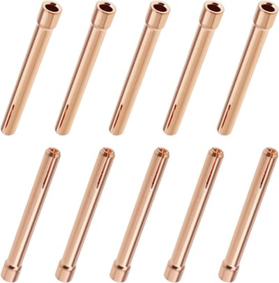 Spantang Tips - Wolfraam Houders - Lassen - Hoge Temperatuur Bestendig - 10 Stuks 2.4mm - Koperkleurig