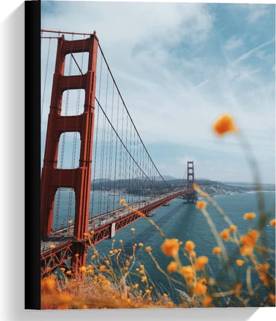 Canvas  - Golden Gate Bridge in Californië - 30x40cm Foto op Canvas Schilderij (Wanddecoratie op Canvas)