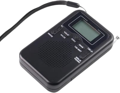 Draagbare Radio - AM/FM Radio - Buiten Luisteren - Digitale LCD Display - 10.5 cm - Zwart