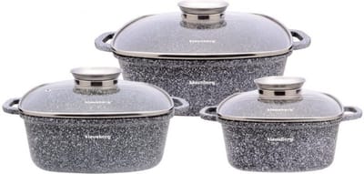 Klausberg 7534 - pannenset - Keramisch - marmer - met Aromaknop- 20/24/28 cm