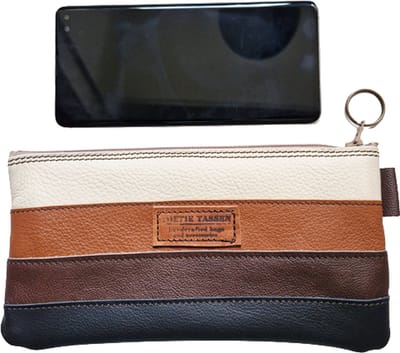 Toetie & Zo Handgemaakte Etui - Leer - Beige - Bruin - Zwart - Telefoontas - Makeuptas - Pennenetui - Medicijnhoesje - Leder