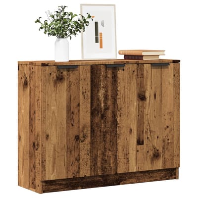 vidaXL - Dressoir - 90,5x30x70 - cm - bewerkt - hout - oud - houtkleurig