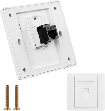 CAT6 Universele Netwerkverbinding - 2 Poort LAN Jack - STP Volledig Afgeschermde RJ45 Module - Gigabit Ethernet Netwerk Keystone Verbinding Paneel Gemonteerd of Ingebouwd