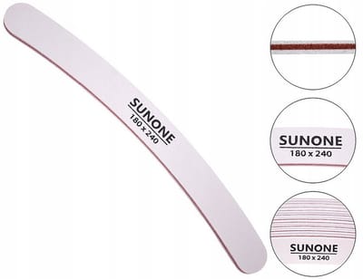 10x Sunone Bananen Vijl Wit 180/240 - Essentieel voor Nagelstyling