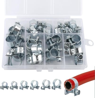 Dailygoods- Slangklemmen Set van 30 - Verstelbare Slangklemmen - RVS Slangklemmen - Slangklemtang - Corrosiebestendig - Voor Water- en Brandstofleidingen - Slangklem