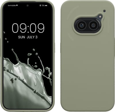 kwmobile telefoonhoesje geschikt voor Nothing Phone 2a / Phone 2a Plus - Hoesje met siliconen coating - Smartphone case in grijsgroen