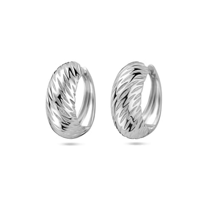 Yo&No Klapoorringen - Poli/mat - Sieraden Vrouw - Oorbellen - 18mm - Gerhodineerd - Zilver 925