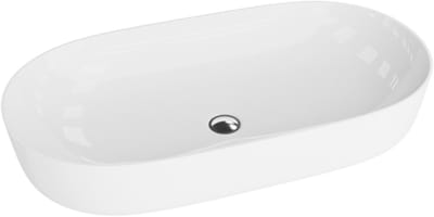 LAVITA VERSO GRANDE - Luxe Keramische Opzetwastafel 81x40cm - Wit Hoogglans Waskom Dunne Rand - Zonder Kraangat