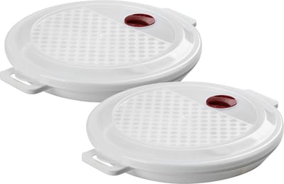 Urban Living Magnetronschaal met deksel/ventiel - 2x - 1 liter - kunststof