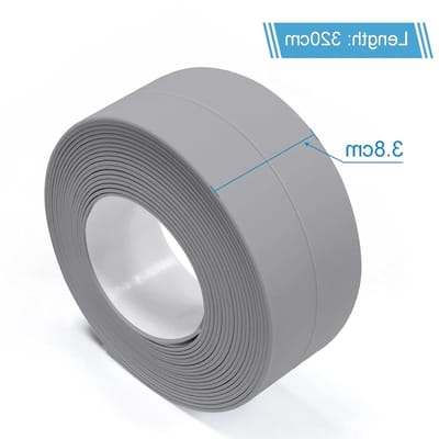 Zelfklevende Waterdichte Afplaktape voor Badkamer en Keuken - 4 Rollen Grijze Sealing Tape voor Perfecte Afwerking en Vochtbescherming