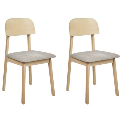 SCANDIA - Eetkamerstoel set van 2 - Taupe - Rubberhout
