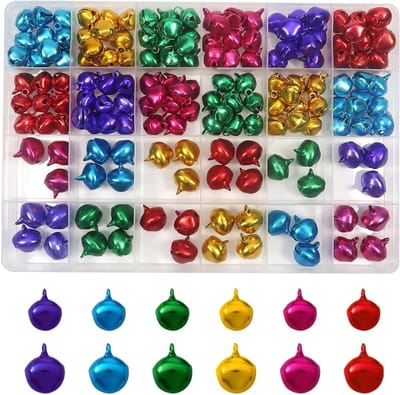 162 Stuks Kerstbelletjes 10 mm & 8 mm Kleurige Metaal Jingle Bells voor Sieraden Maken en Mini Decoratie voor Kerstfeest