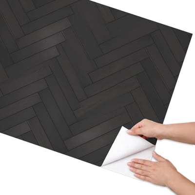 Coloray Meubel Wrap Folie - Zwart Meubelfolie - 75x150 cm - Decoratiefolie Zelfklevend Donker visgraatpatroon - Meubelfolie Zelfklevend - Minimalist Meubelfolie - Wrapfolie Keuken - Wanddecoratie - Texturen