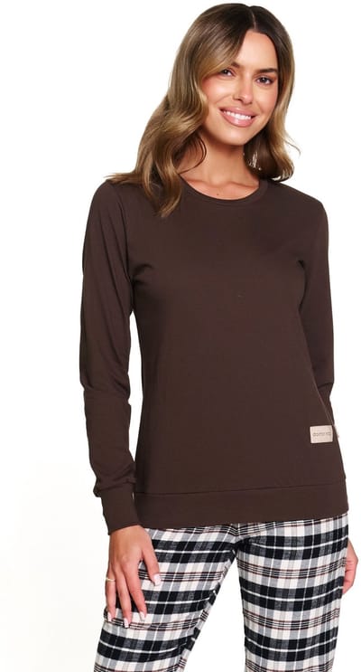 Doctor Nap Dames Pyjama Katoen Flanel Lange Mouw Lange Broek Winter Kerst Matching Gezin Familie Brownie PM.7333 42 / XL