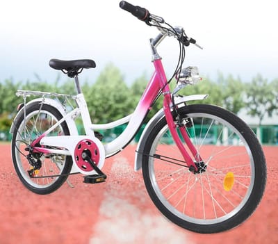 Kinderfiets - Meisjesfiets Mountainbike - Buiten Fietsen - 6 Versnellingen - 20 Inch - Roze Wit