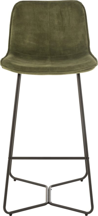 J-Line barstoel Laurent - metaal/textiel - groen - 2 stuks