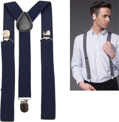 Bretels - Donker blauw - met stevige clip - luxe - heren bretels - unisex