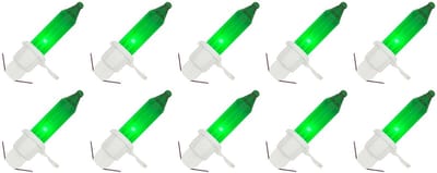 OE Lightning Reserve Kerstlampjes - 10 stuks - Witte Insteek Fitting - 2.5V/0.425W - Groen Licht