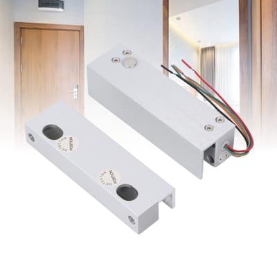 Serrure à pêne électrique pour porte vitrée avec signal de retour CC 12V Système de contrôle d'accès de porte à sécurité positive pour côté droit sans cadre white