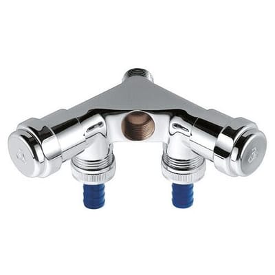 GROHE WAS-dubbelventiel 41020 eenvoudig design-greep DN15 terugslagklep chroom, 41020000