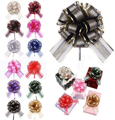 Cadeaustrikken met metalen cadeaulinten, trekstrik ø 18 cm, pull-boog, decoratieve strikken voor knutselen, verpakken, bruiloft, verjaardag, Kerstmis