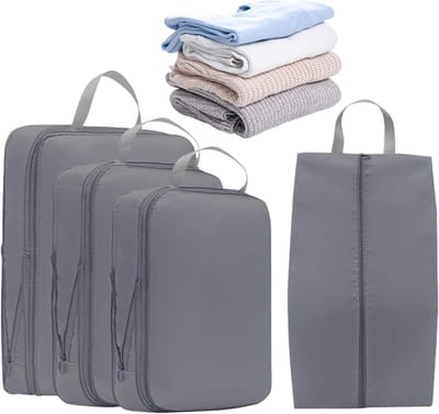 Compressie Packing Cubes Set - Ruimtebesparende Waterdichte Reisorganizers