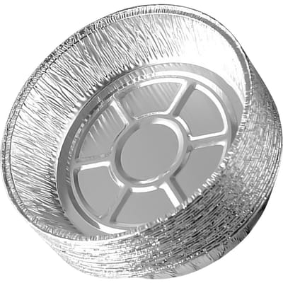 50 STUKS 9 Inch Wegwerp Aluminiumfolie Borden Ronde Blikfolie Taartvormen voor Airfryers Bakken Koken Opslag Roosteren 6 Inch (50PCS) gray