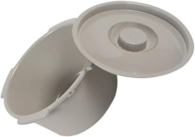 Toiletemmer met deksel - Draagbaar toilet - Mobiele hygiëne - Stabiele PP constructie - 30 x 20 cm - Wit