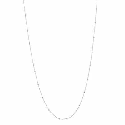 Bijoutheek Collier Basis balletjes 50cm Zilver