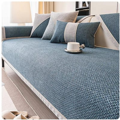 1PC Vier Seizoenen Universeel Nieuw Katoen en Linnen Antislip Kussen Eenvoudige Leren Bankovertrek Overtrek Doek Handdoek Luxe Bankkussen 70x70cm