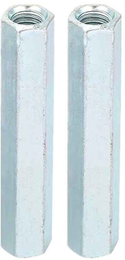Dailygoods- Koppelmoer 2 Stuks - Zeskantmoer - Koolstofstaal - Corrosiebestendig - Lange Binnenzeskant - Voor Bevestigingsmiddelen - Moeren