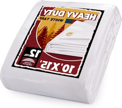 Zwaar Wit Zeil - Waterdicht Tarp - Bescherming Buiten - UV-bestendig - 10x15 Voet - Wit
