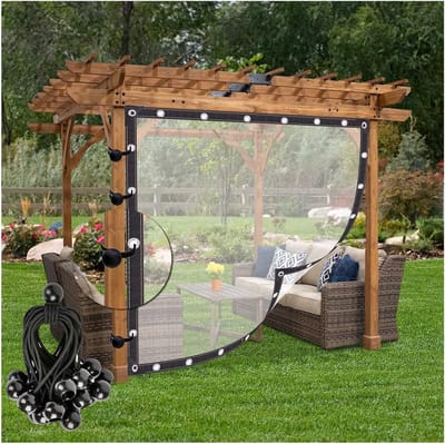 Pergola Zijpanelen - Transparant Dekzeil - Buiten Leven - Waterdicht & Winddicht - 3 x 5 m - Transparant