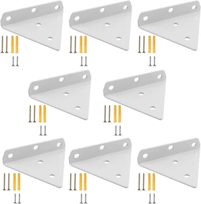 Set van 8 Stevige Drijvende Wandplank Beugels van 10 cm, Verstevigd Metalen Ontwerp, Tot 25 kg Draagkracht