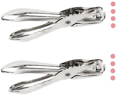 EXCITAT Gatpons - 2-pack - Rond gat - 6 mm diameter - Enkele perforator geschikt voor papier - Geschikt voor het testen van stickers, tickets, plakboeken, wenskaarten en kaarten - Metaalmateriaal