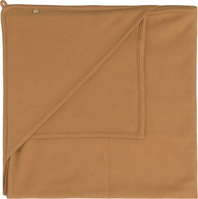 Baby's Only Gebreide wikkeldeken - Omslagdoek baby Pure - Caramel - 75x75 cm - 100% ecologisch katoen - Geschikt voor drie- en vijfpuntsgordel